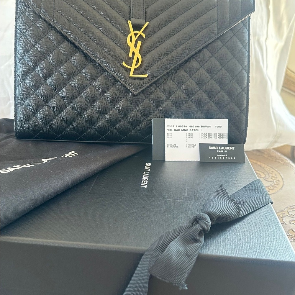 Saint Laurent Black Quilted Leather Bag